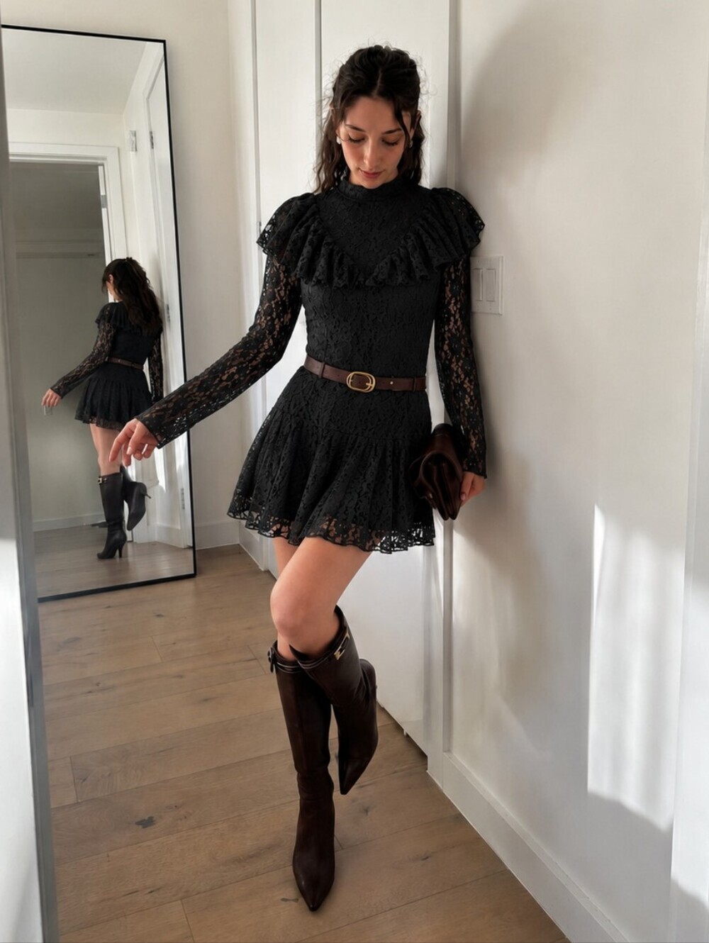 Zara Black Lace Mini Dress Size XS (y)